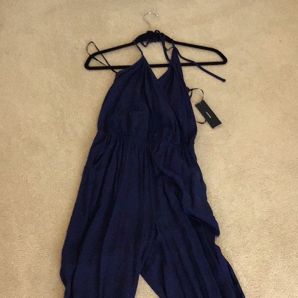 Navy blue halter jumpsuit